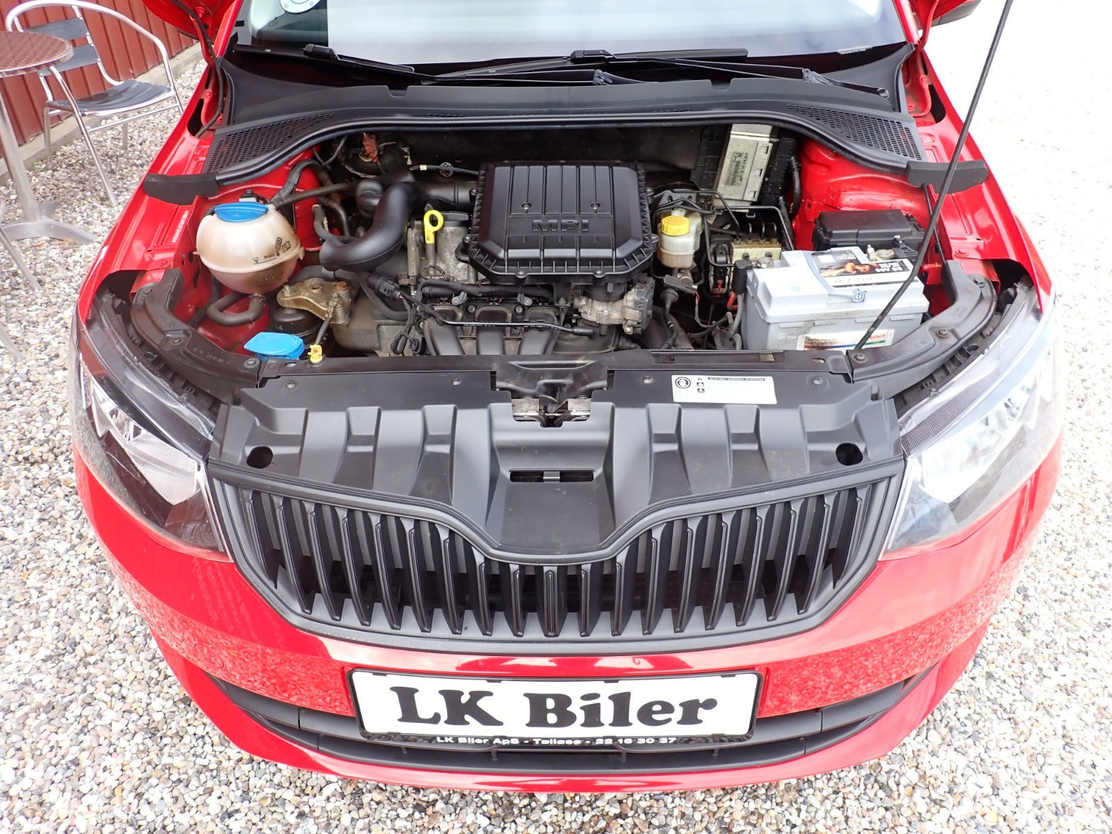 Rød Skoda Fabia fra 2015