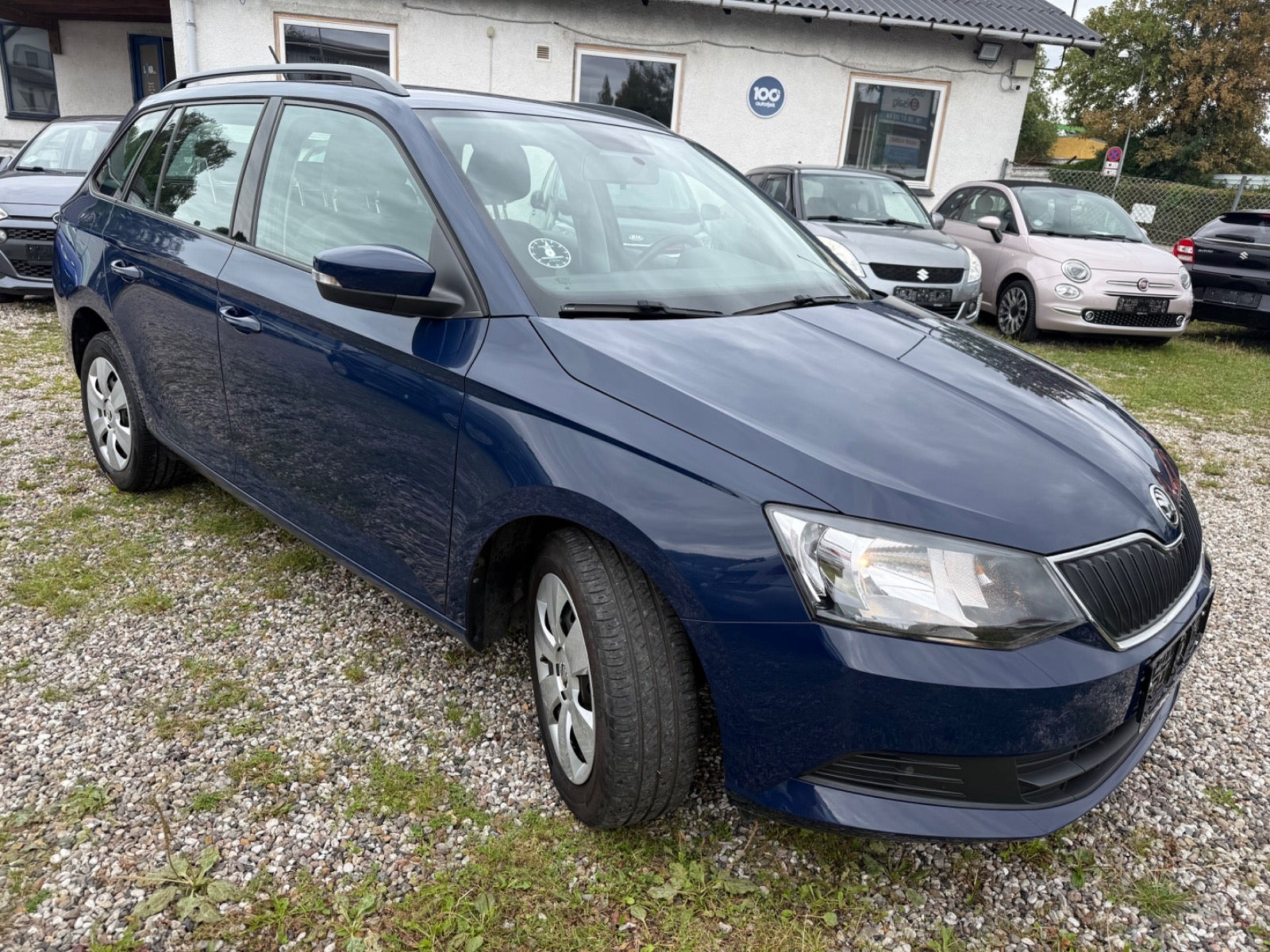Blå Skoda Fabia fra 2015