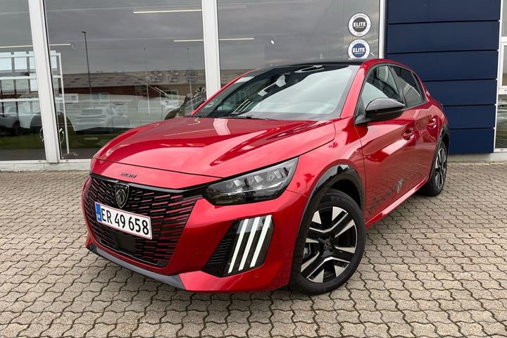 Rød Peugeot e-208 fra 2026