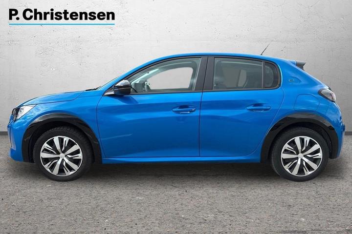 Blå Peugeot e-208 fra 2024