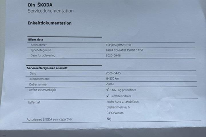 undefined Skoda Fabia fra 2021