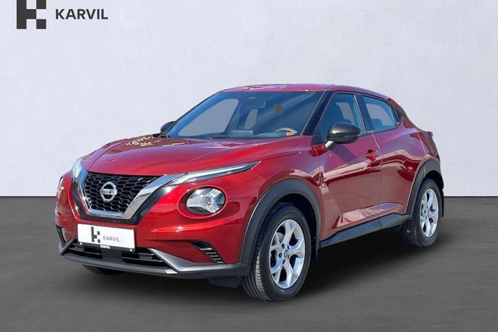 Rød Nissan Juke fra 2020 set udefra