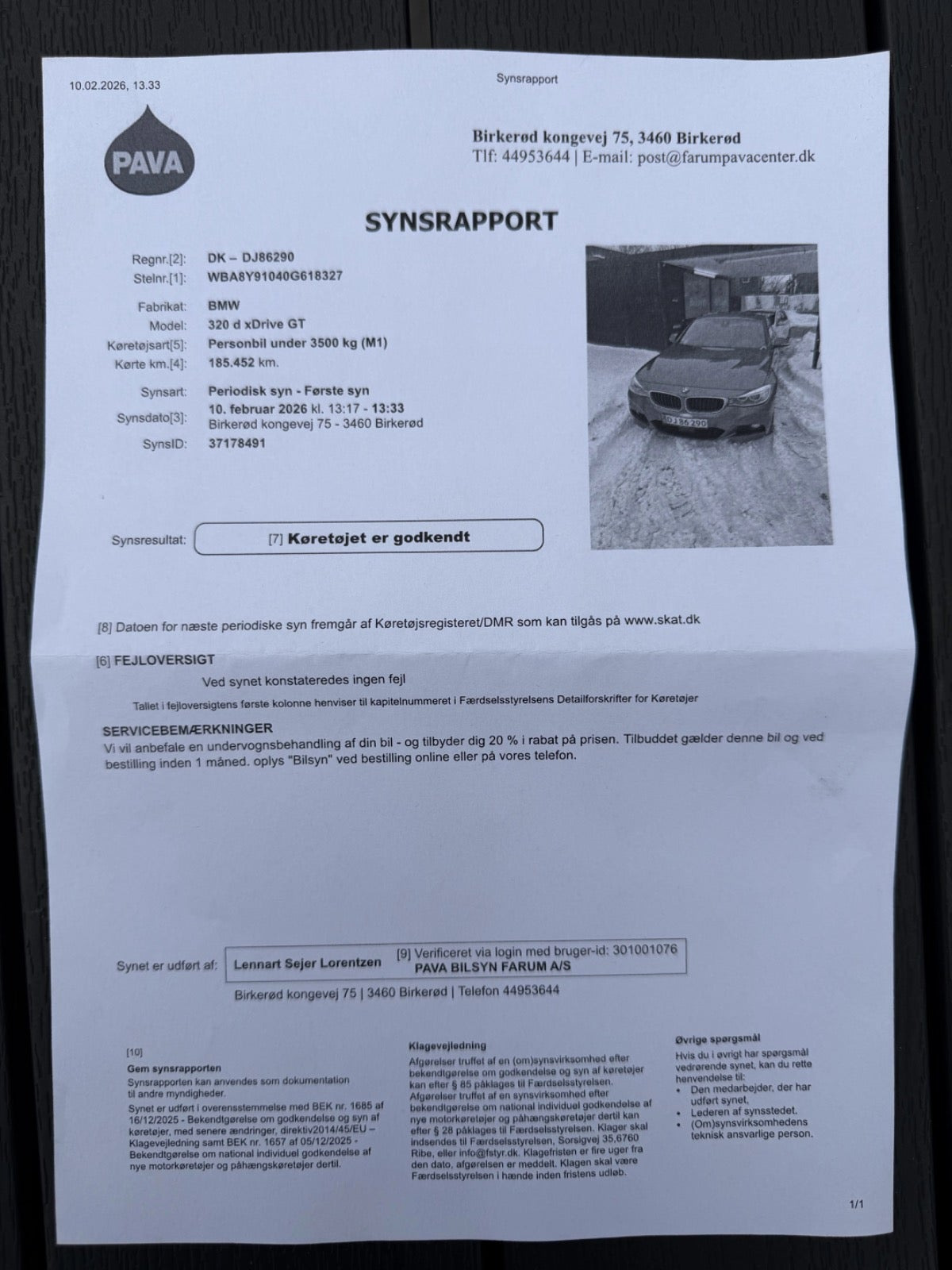 Sort BMW 320d fra 2016