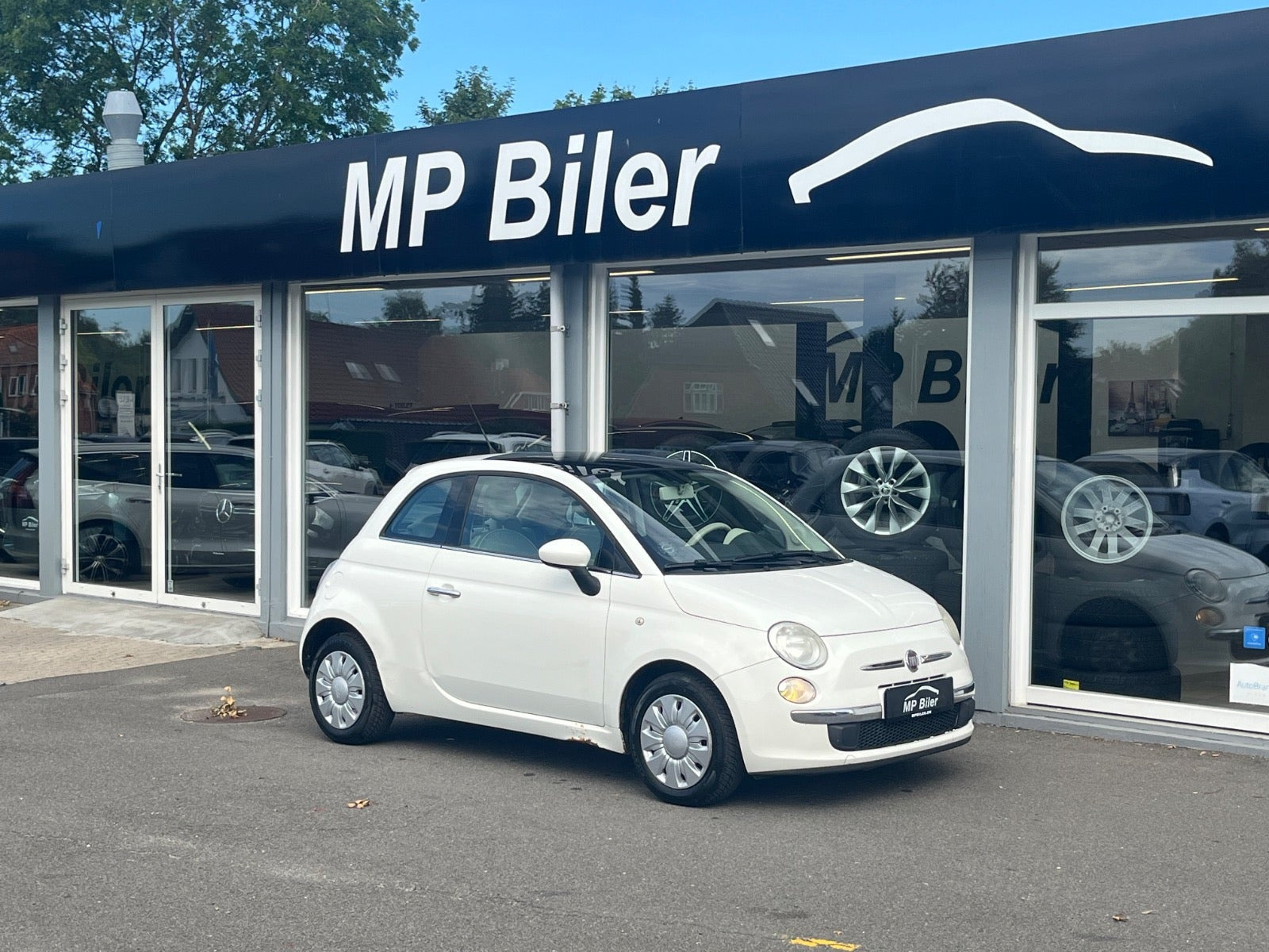 Hvid Fiat 500 fra 2010