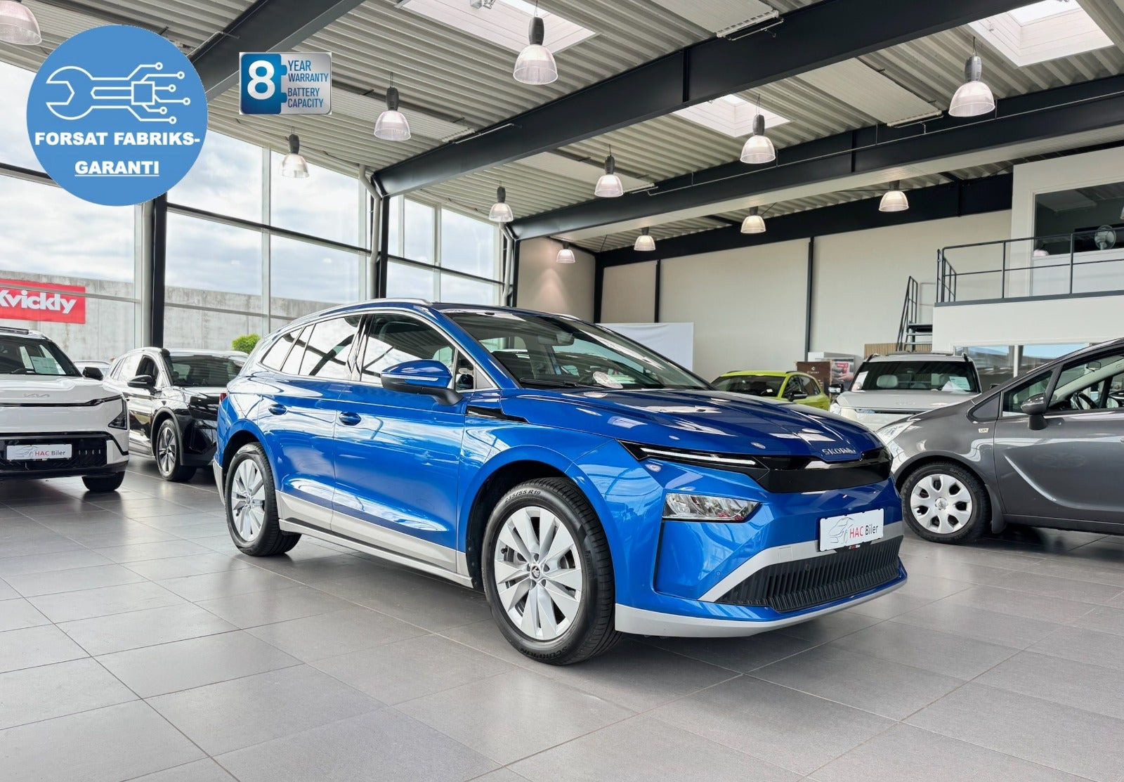 Blå Skoda Enyaq fra 2026