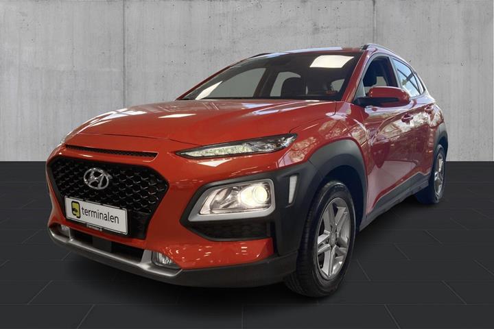 Orange Hyundai Kona fra 2020 set udefra