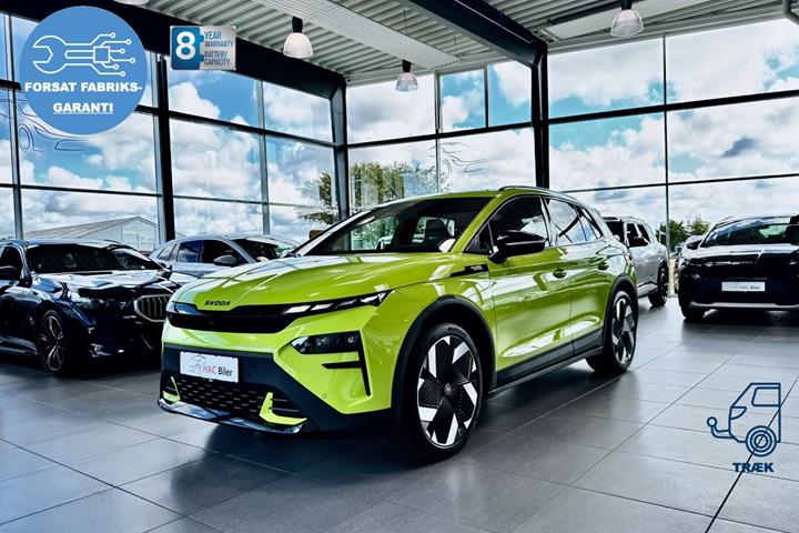 Gul Skoda Elroq fra 2026 set udefra