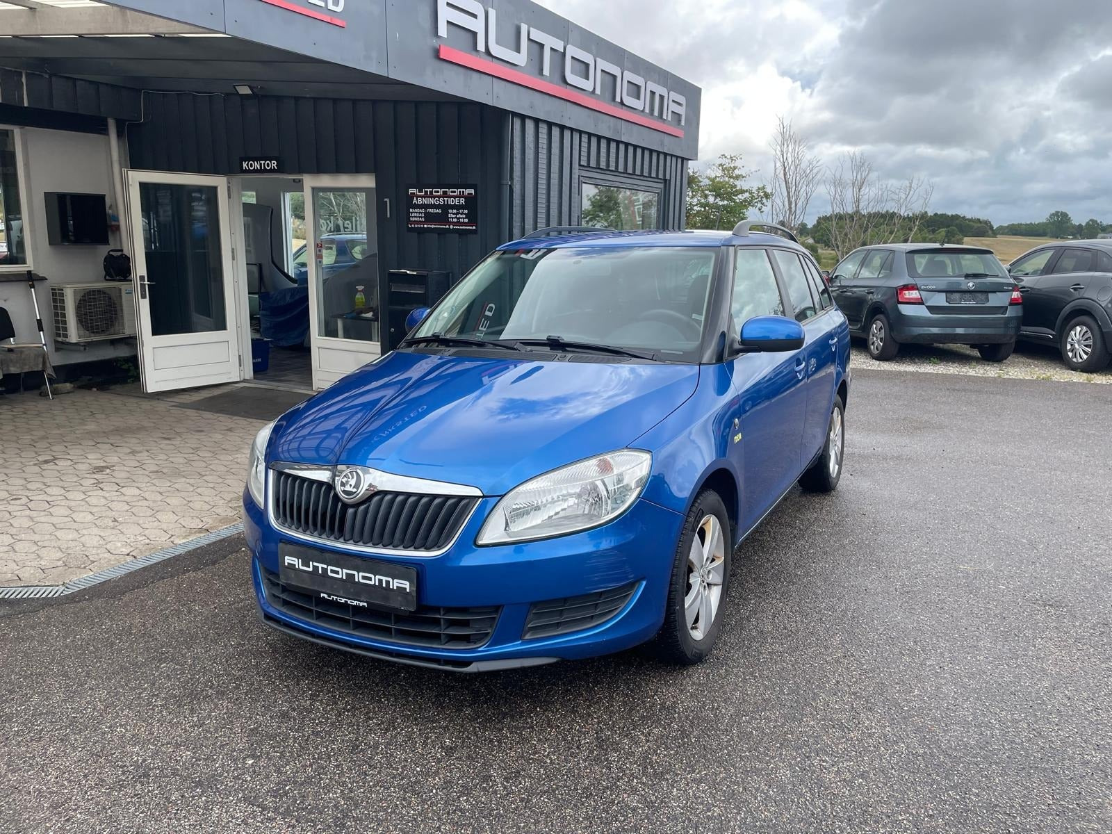 Blå Skoda Fabia fra 2014