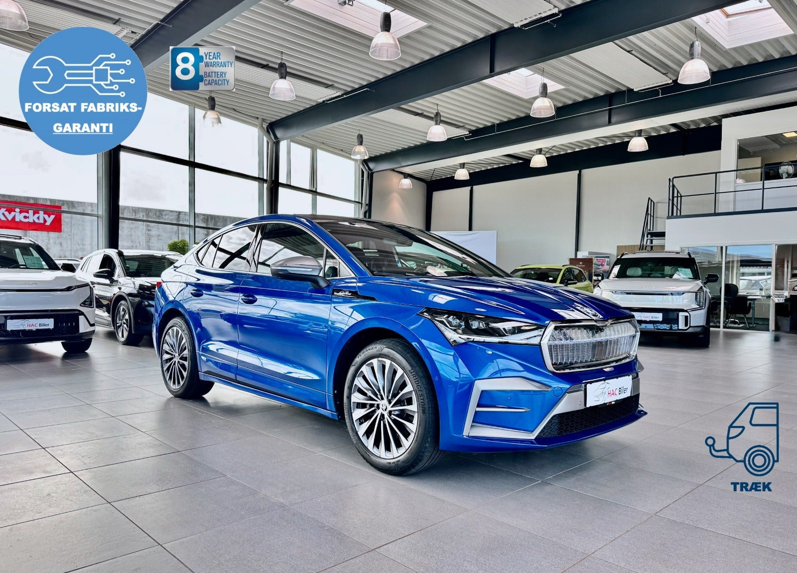 Gul Skoda Enyaq fra 2024