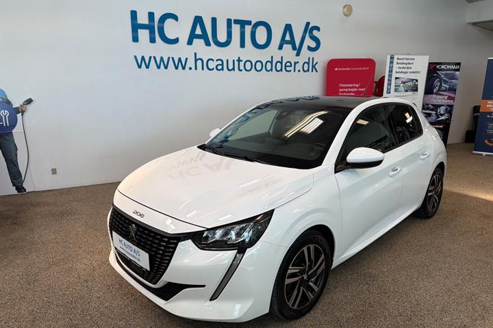 Hvid Peugeot 208 fra 2020 set udefra