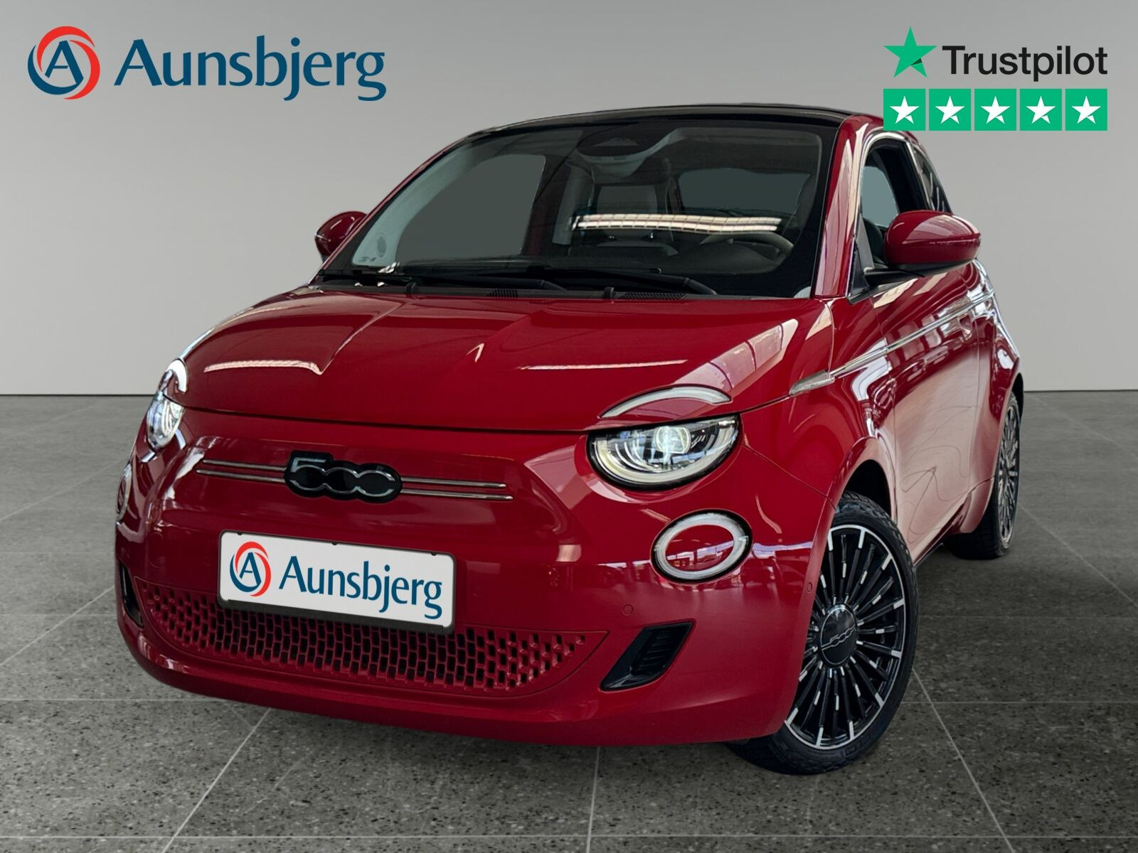 Rød Fiat 500e fra 2024