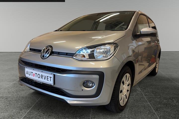 Sølv VW UP! fra 2017 set udefra