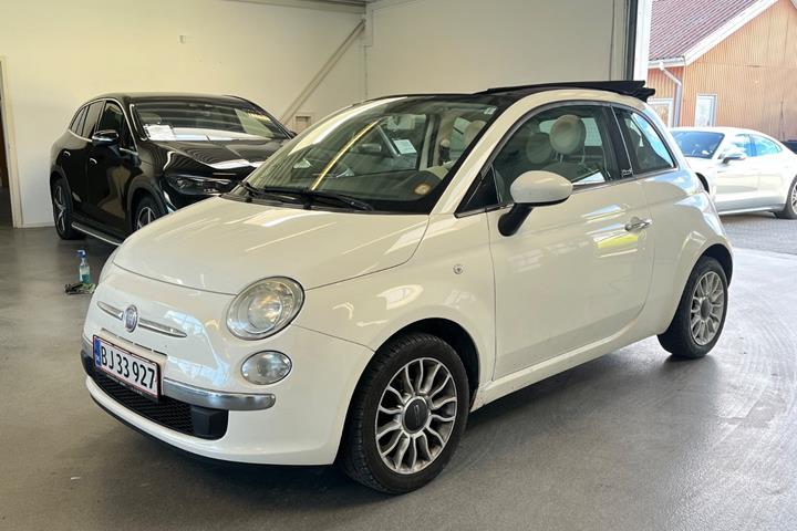 Hvid Fiat 500C fra 2010