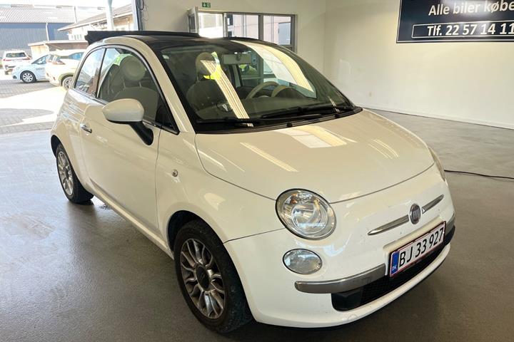 Hvid Fiat 500C fra 2010