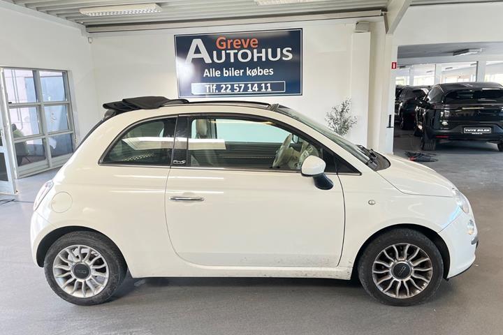 Hvid Fiat 500C fra 2010