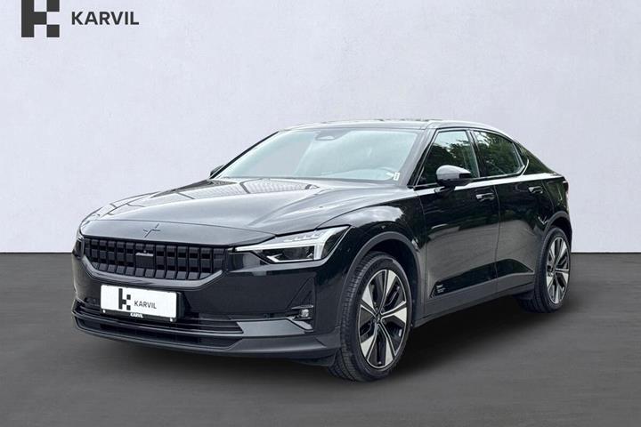 Sort Polestar 2 fra 2023 set udefra