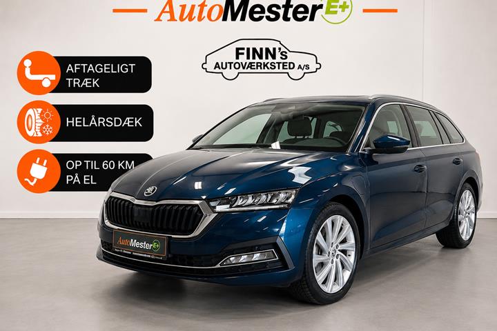 Blå Skoda Octavia fra 2021 set udefra