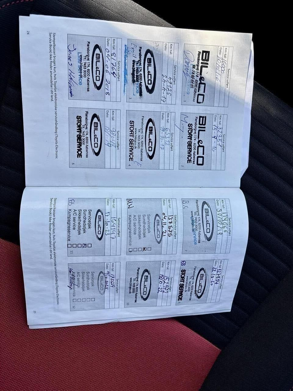 Rød Toyota Yaris fra 2015