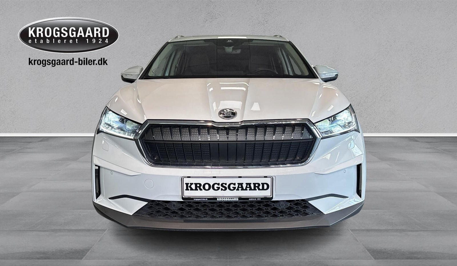 Hvid Skoda Enyaq fra 2021
