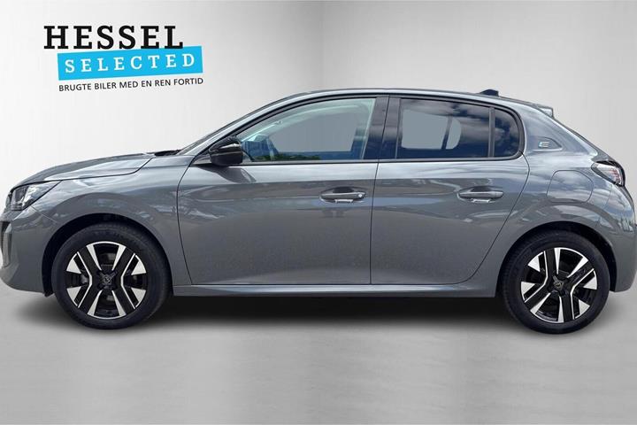 Grå Peugeot e-208 fra 2024