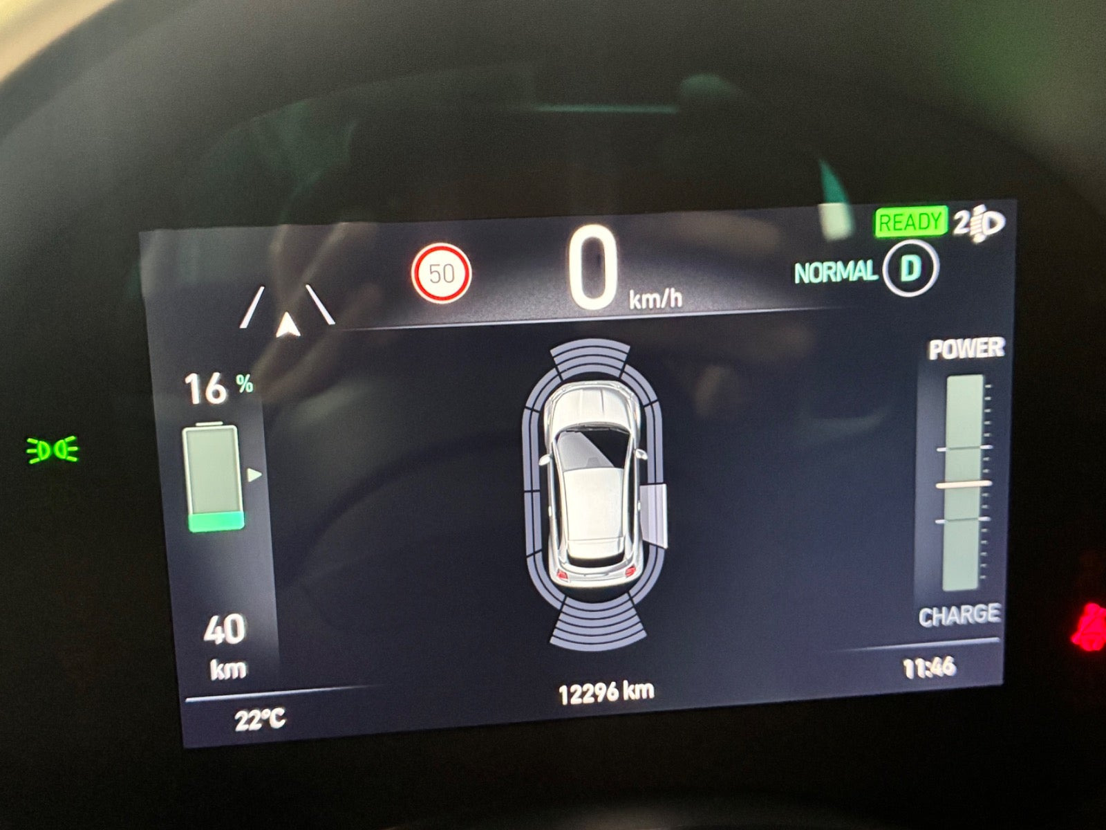 Blå Fiat 500e fra 2023