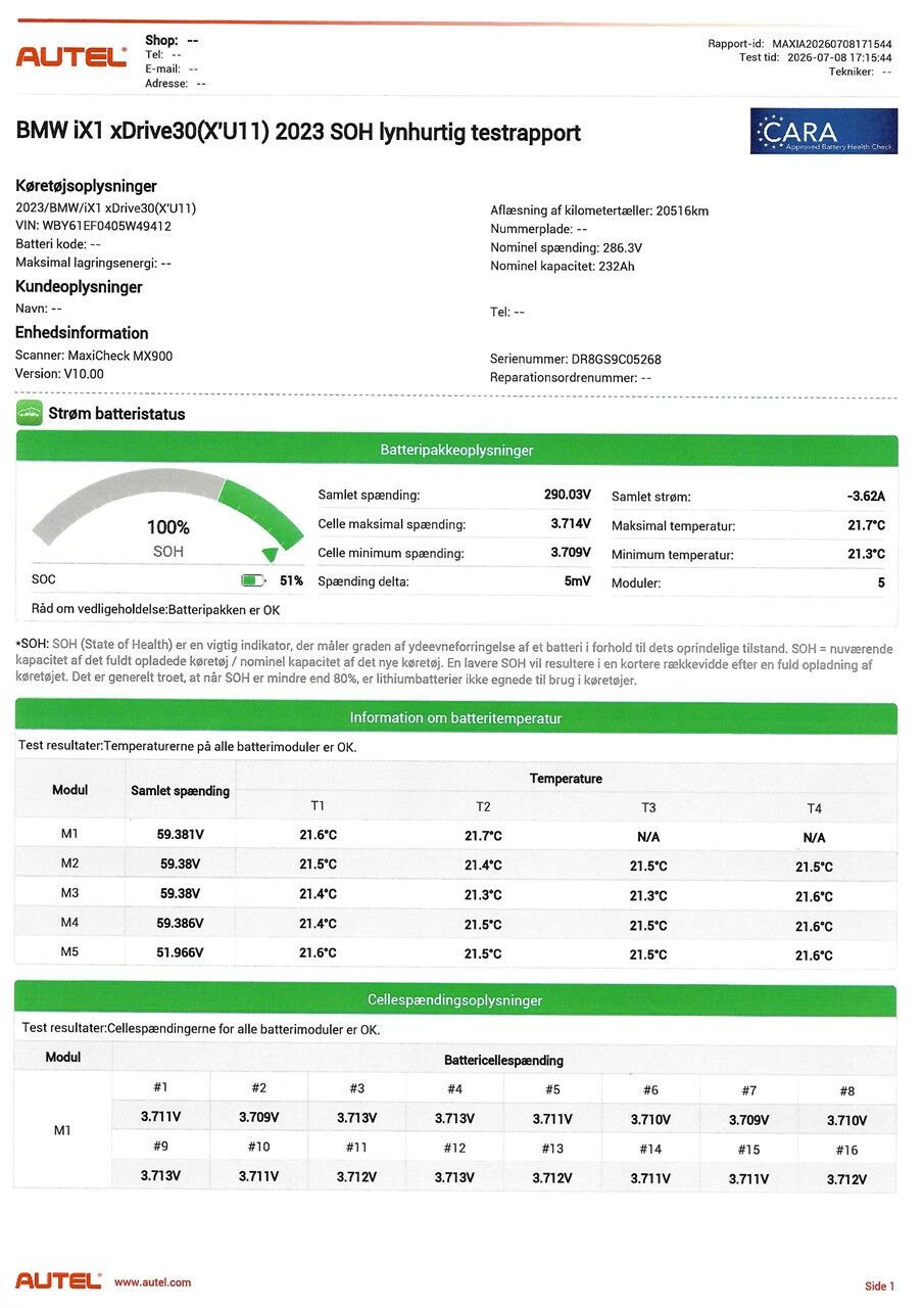 Hvid BMW iX1 fra 2023