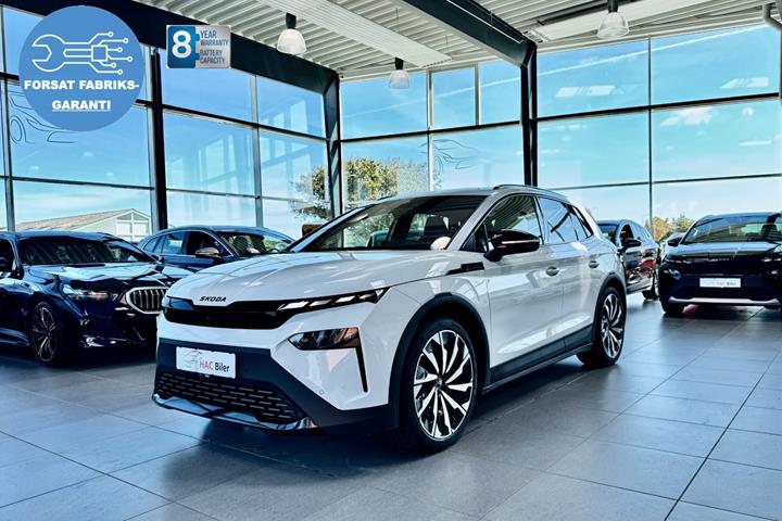 Hvid Skoda Elroq fra 2025 set udefra