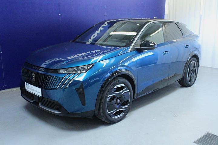 Blå Peugeot e-3008 fra 2024