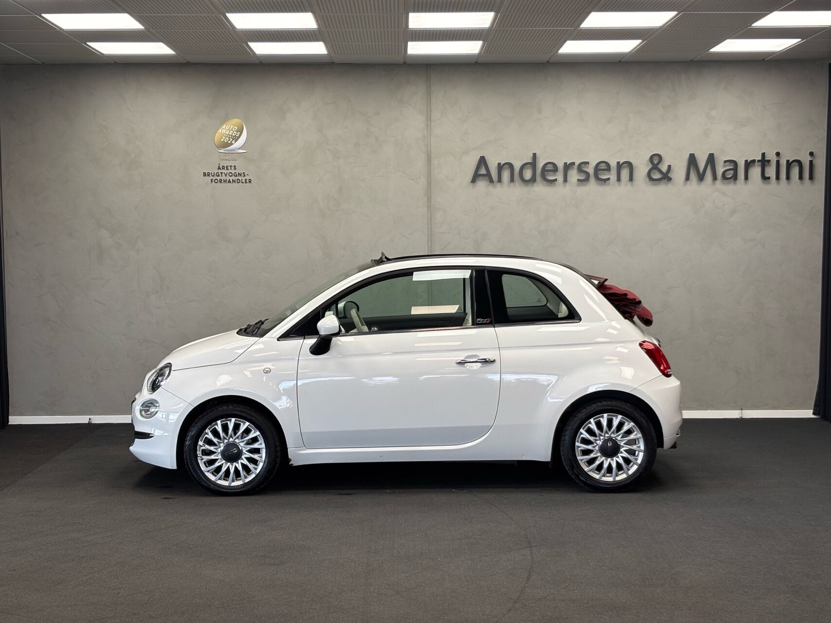 Hvid Fiat 500C fra 2016