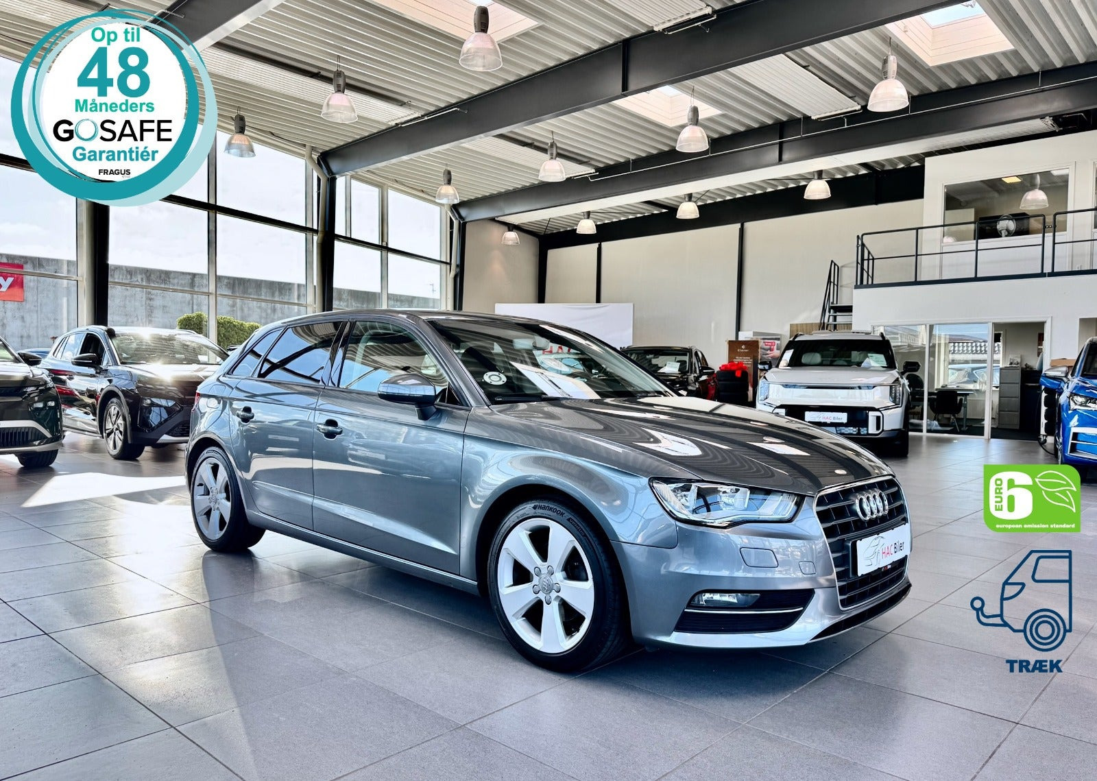 Grå Audi A3 fra 2016