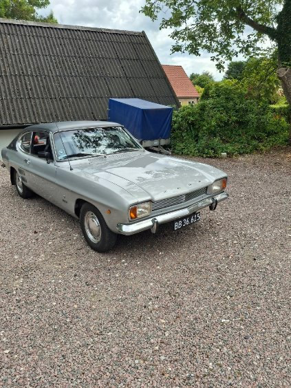 Sølv Ford Capri fra 1969