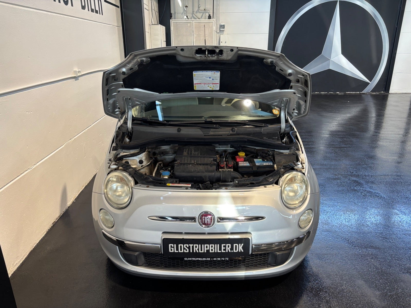 Hvid Fiat 500 fra 2011