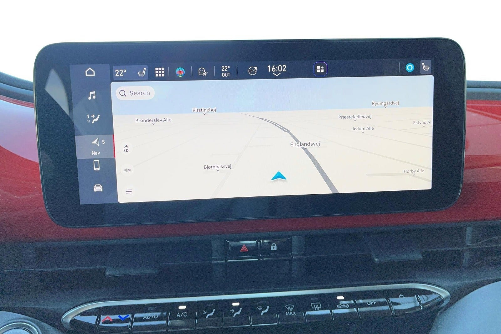 Rød Fiat 500e fra 2023