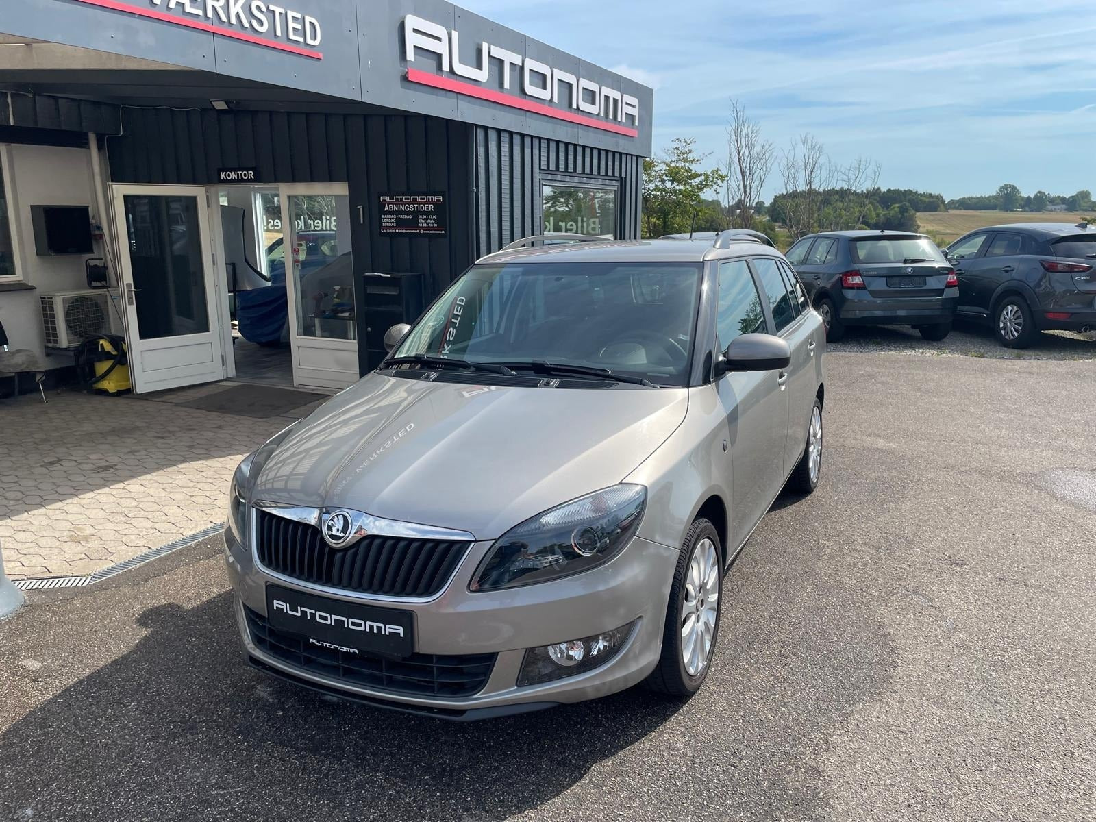 Beige Skoda Fabia fra 2015