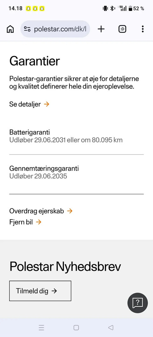 Hvid Polestar 2 fra 2023