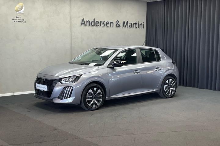 Grå Peugeot e-208 fra 2025