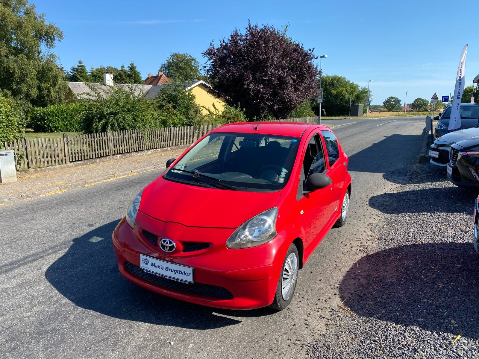 Gul Toyota Aygo fra 2007