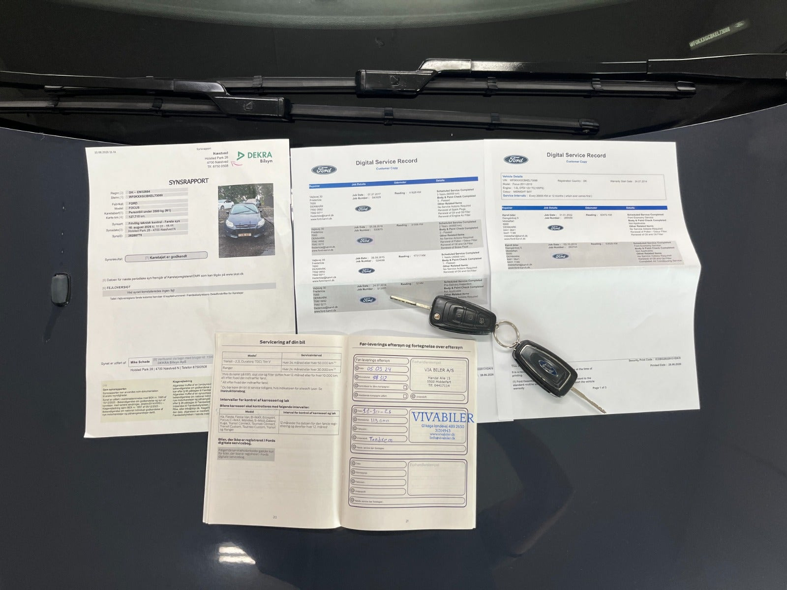 Blå Ford Focus fra 2014