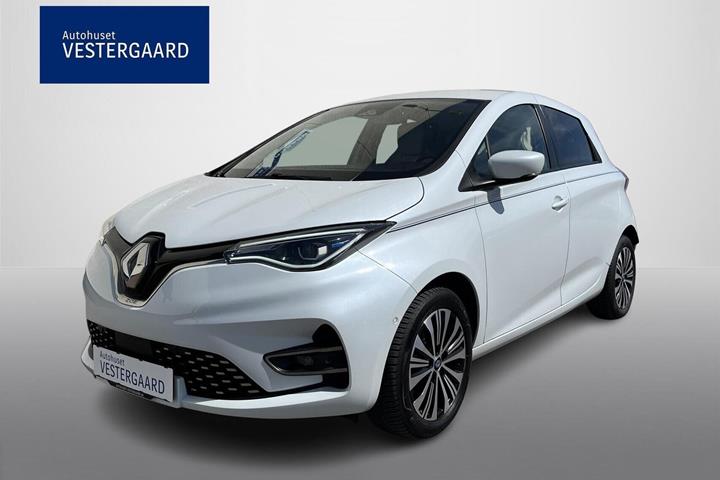 Hvid Renault Zoe fra 2020 set udefra