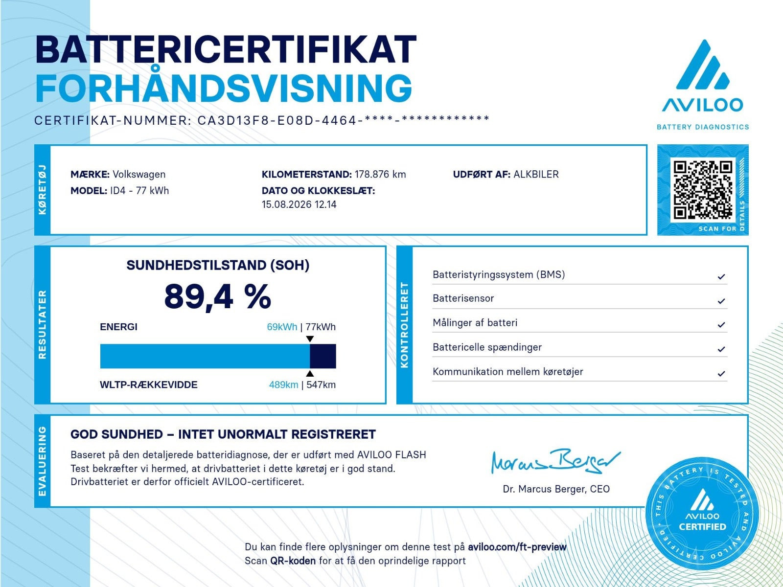 Grå VW ID.4 fra 2021