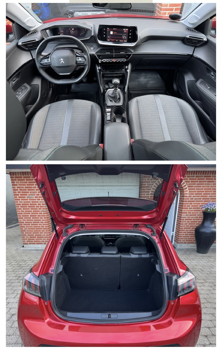 Rød Peugeot 208 fra 2020