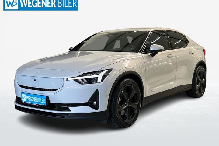 Grå Polestar 2 fra 2024 set udefra