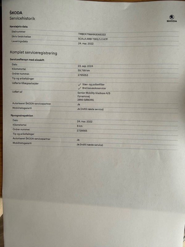 undefined Skoda Scala fra 2022