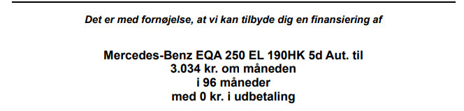 Hvid Mercedes EQA250 fra 2021