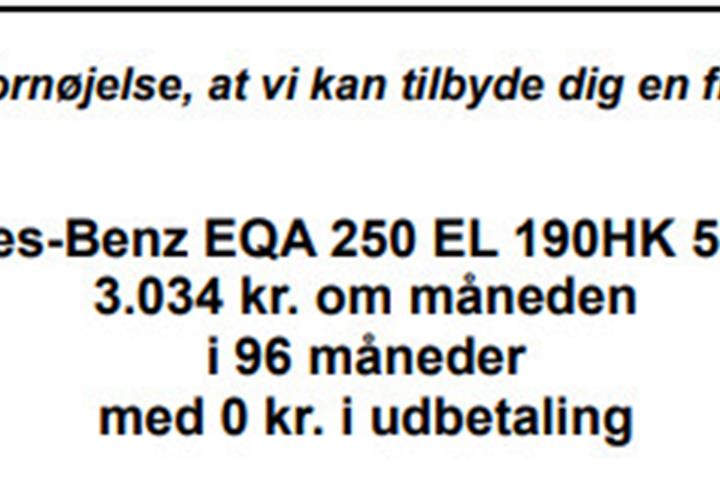 Hvid Mercedes EQA250 fra 2021