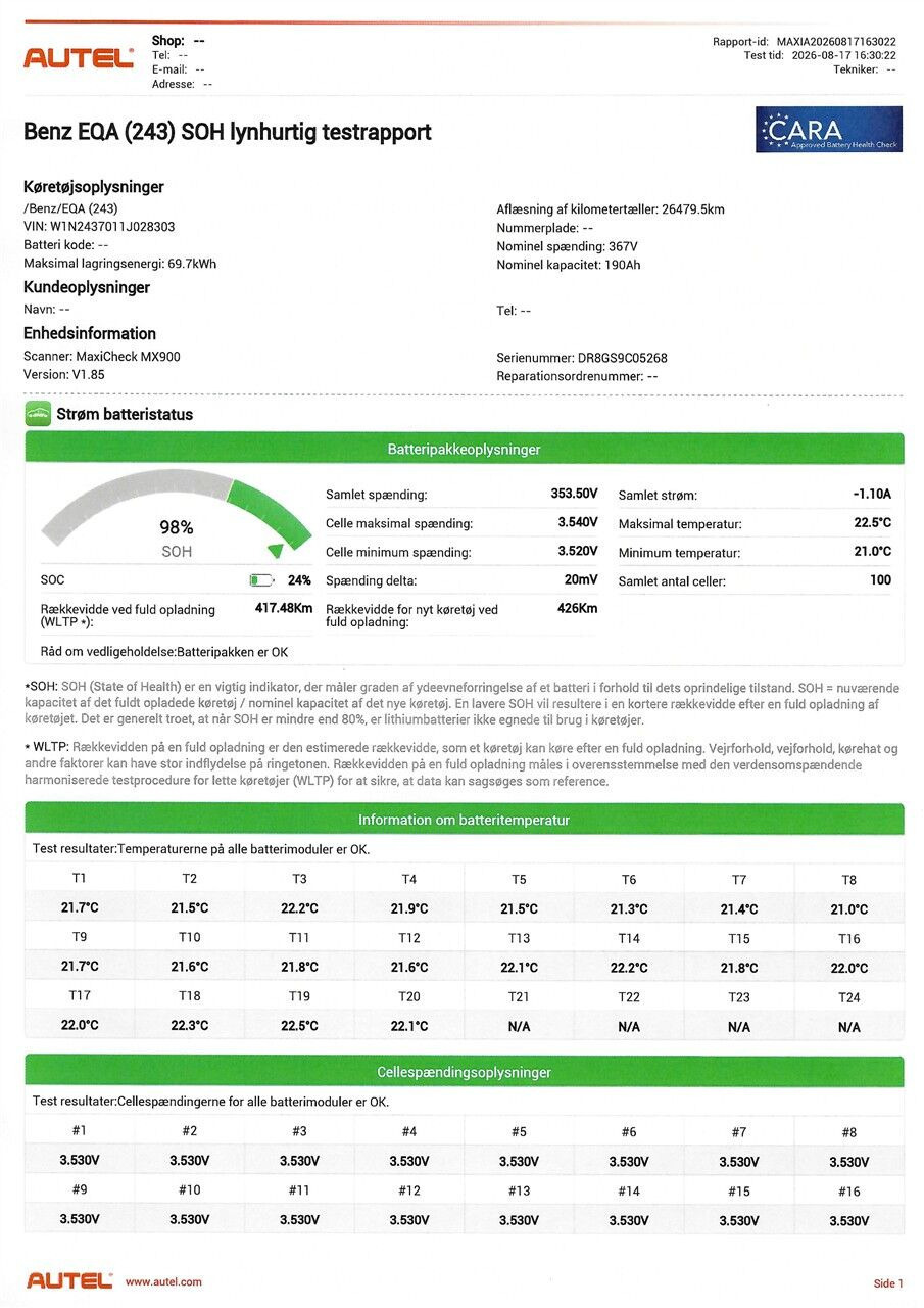 Hvid Mercedes EQA250 fra 2022