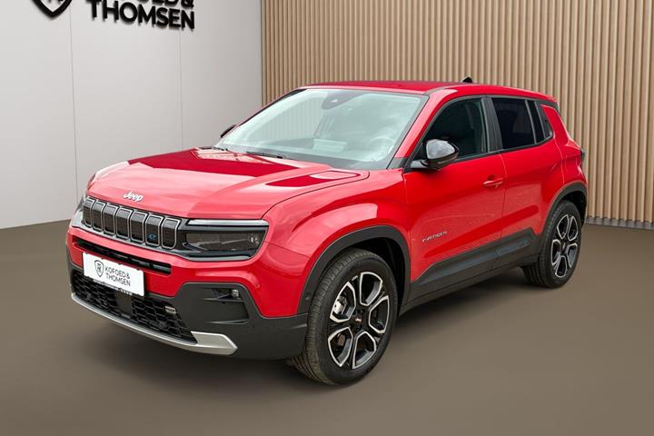 Rød Jeep Avenger fra 2025 set udefra