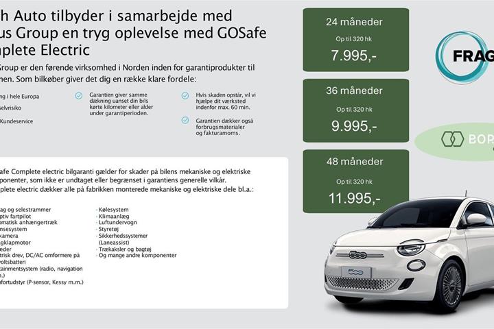 Hvid Fiat 500e fra 2023