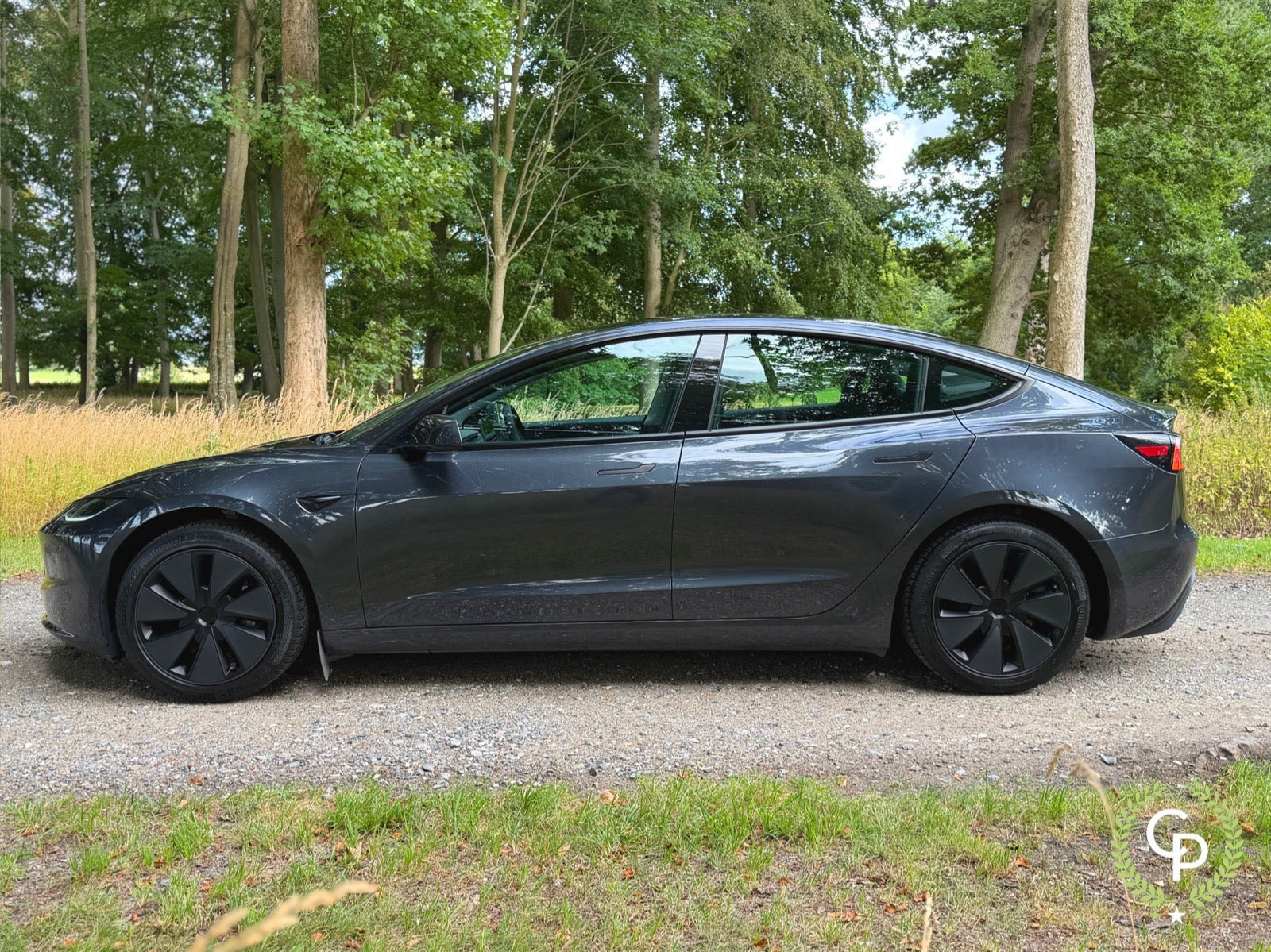 Grå Tesla Model 3 fra 2023