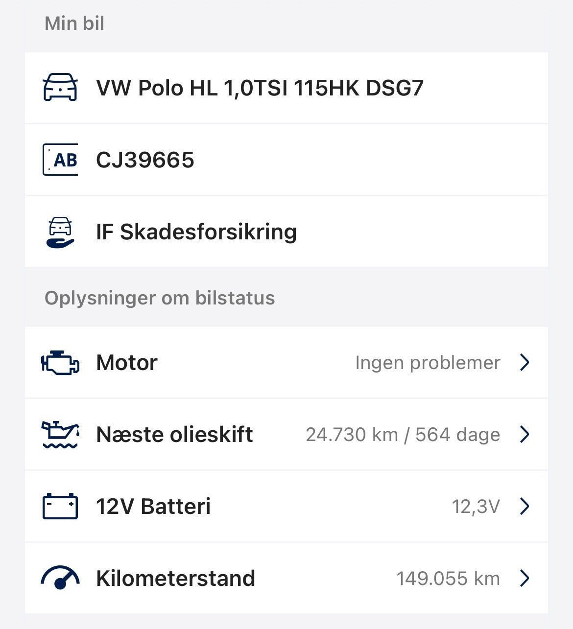Sort VW Polo fra 2019